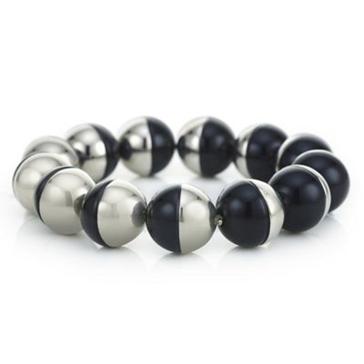 Designer black and silver orb bracelet